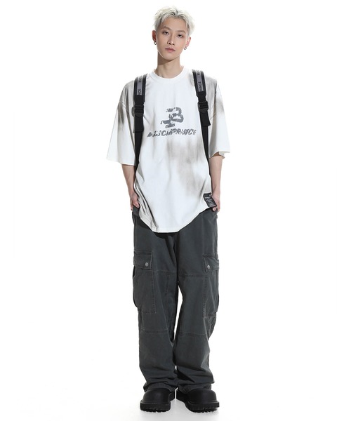 MASONPRINCE（メイソンプリンス）の「オーバーサイズ 汚れ加工 品質タグデザイン Tシャツ DT4212【MASONPRINCE】（Tシャツ/カットソー・メンズ・ダークグレー/ホワイト/ピンク・S/M/L）」の11枚目の写真