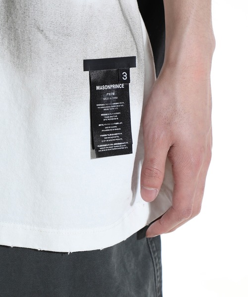 MASONPRINCE（メイソンプリンス）の「オーバーサイズ 汚れ加工 品質タグデザイン Tシャツ DT4212【MASONPRINCE】（Tシャツ/カットソー・メンズ・ダークグレー/ホワイト/ピンク・S/M/L）」の8枚目の写真