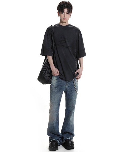 MASONPRINCE（メイソンプリンス）の「オーバーサイズ 汚れ加工 品質タグデザイン Tシャツ DT4212【MASONPRINCE】（Tシャツ/カットソー・メンズ・ダークグレー/ホワイト/ピンク・S/M/L）」の15枚目の写真