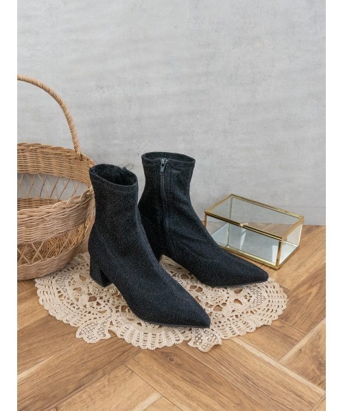 ストレッチポインテッドショートブーツ 