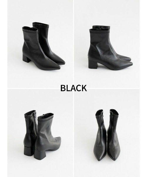 ストレッチポインテッドショートブーツ 