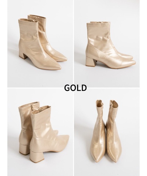 ストレッチポインテッドショートブーツ 