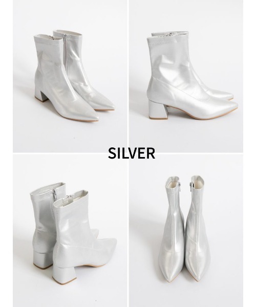 ストレッチポインテッドショートブーツ 