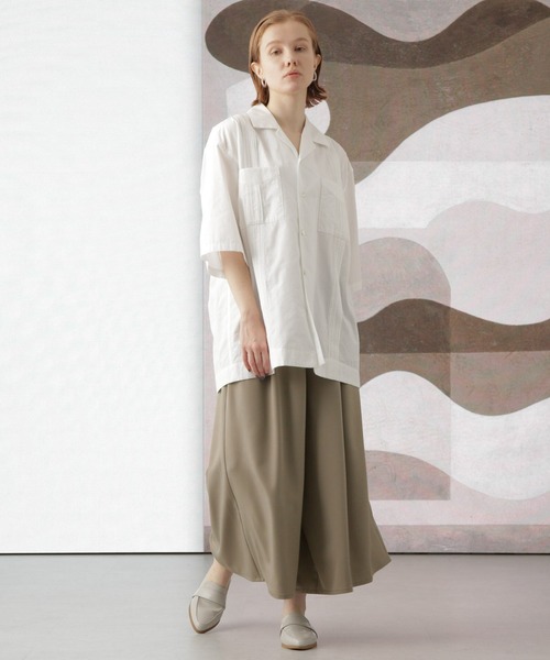Apo(s)ture(アポスチャー)の「KATY-003/ツイルストレッチギャザーキュロットパンツ(その他パンツ・レディース・ベージュ/モカ/ブラック/グリーン・S/L/XL/XS/M)」の2枚目の写真