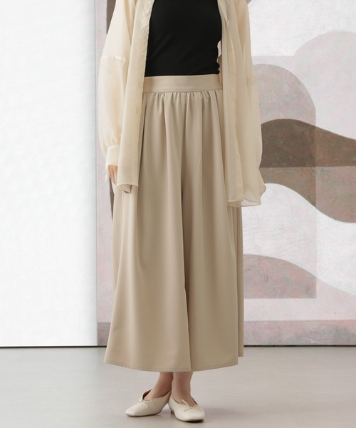 Apo(s)ture(アポスチャー)の「KATY-003/ツイルストレッチギャザーキュロットパンツ(その他パンツ・レディース・ベージュ/モカ/ブラック/グリーン・S/L/XL/XS/M)」の8枚目の写真