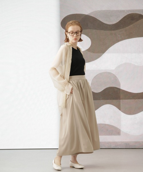 Apo(s)ture(アポスチャー)の「KATY-003/ツイルストレッチギャザーキュロットパンツ(その他パンツ・レディース・ベージュ/モカ/ブラック/グリーン・S/L/XL/XS/M)」の9枚目の写真