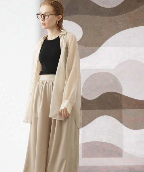 Apo(s)ture(アポスチャー)の「KATY-003/ツイルストレッチギャザーキュロットパンツ(その他パンツ・レディース・ベージュ/モカ/ブラック/グリーン・S/L/XL/XS/M)」の10枚目の写真