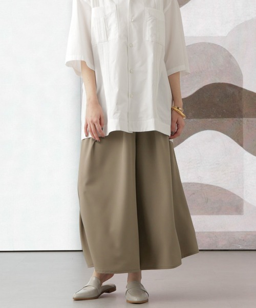 Apo(s)ture(アポスチャー)の「KATY-003/ツイルストレッチギャザーキュロットパンツ(その他パンツ・レディース・ベージュ/モカ/ブラック/グリーン・S/L/XL/XS/M)」の15枚目の写真