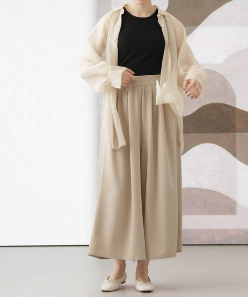 Apo(s)ture(アポスチャー)の「KATY-003/ツイルストレッチギャザーキュロットパンツ(その他パンツ・レディース・ベージュ/モカ/ブラック/グリーン・S/L/XL/XS/M)」の7枚目の写真