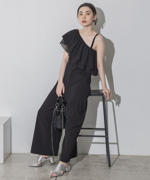 JEANASIS(ジーナシス)の「2WAYフリルベアサロペ/118783(サロペット/オーバーオール・レディース・アイボリー/ブラック/グレー系その他・SMALL/MEDIUM)」の13枚目の写真