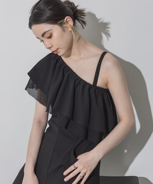 JEANASIS(ジーナシス)の「2WAYフリルベアサロペ/118783(サロペット/オーバーオール・レディース・アイボリー/ブラック/グレー系その他・SMALL/MEDIUM)」の12枚目の写真