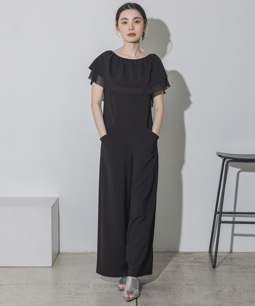 JEANASIS(ジーナシス)の「2WAYフリルベアサロペ/118783(サロペット/オーバーオール・レディース・アイボリー/ブラック/グレー系その他・SMALL/MEDIUM)」の9枚目の写真