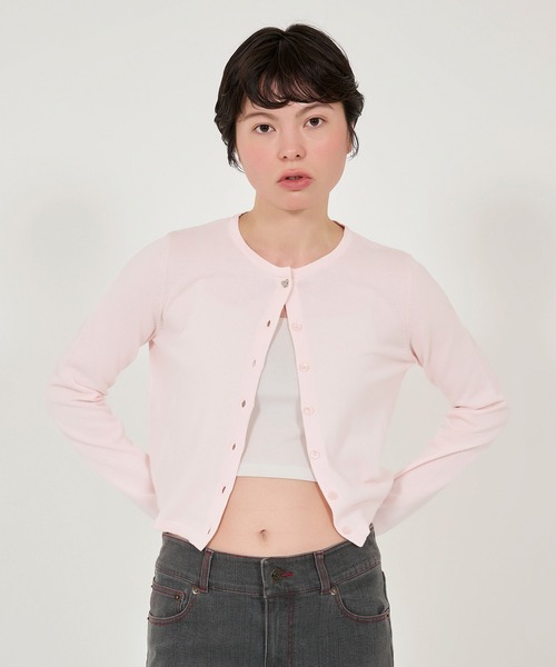 オーガニックコットン バタフライボタンカーディガン TINA:JOJUN(カーディガン/ボレロ)|TINA:JOJUN(ティーナジョジュン) オーガニックコットン バタフライボタンカーディガン TINA:JOJUN(カーディガン/ボレロ)|TINA:JOJUN(ティーナジョジュン)