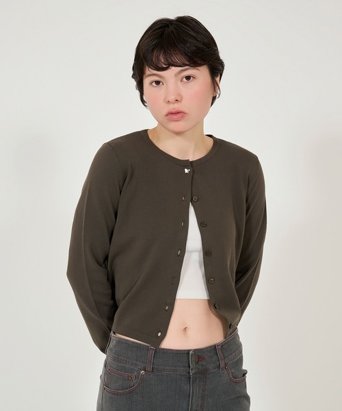 オーガニックコットン バタフライボタンカーディガン TINA:JOJUN(カーディガン/ボレロ)|TINA:JOJUN(ティーナジョジュン) オーガニックコットン バタフライボタンカーディガン TINA:JOJUN(カーディガン/ボレロ)|TINA:JOJUN(ティーナジョジュン)