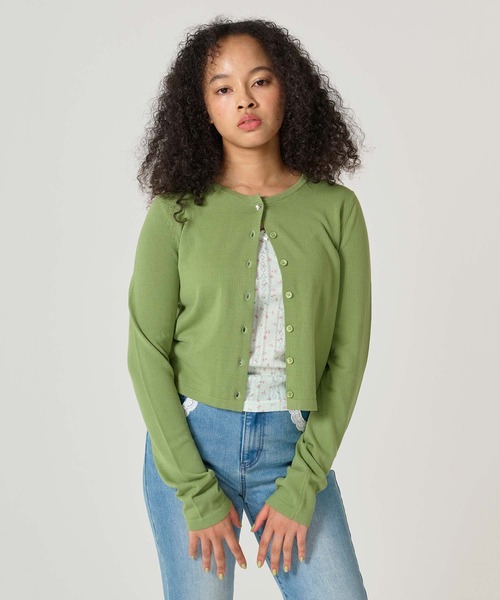 TINA：JOJUN（ティーナジョジュン）の「オーガニックコットン バタフライボタンカーディガン TINA：JOJUN（カーディガン/ボレロ・レディース・レッド/ブラウン/ベビーピンク/グレー/ブラック系その他/ライトブルー/グリーン・M）」の16枚目の写真