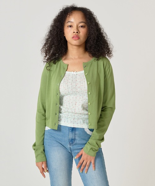 TINA：JOJUN（ティーナジョジュン）の「オーガニックコットン バタフライボタンカーディガン TINA：JOJUN（カーディガン/ボレロ・レディース・レッド/ブラウン/ベビーピンク/グレー/ブラック系その他/ライトブルー/グリーン・M）」の18枚目の写真