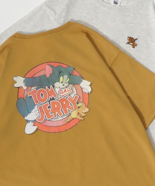 Tom&Jerry(トムアンドジェリー)の「Tom&Jerry/トム&ジェリー キャラクター サガラ刺繍 発泡 フロント バックプリント オーバーサイズ半袖Tシャツ(Tシャツ/カットソー・レディース・グリーン/アクア/オートミール/マスタード/グリーン系その他/ベージュ/スミクロ/ブラック/クリーム/ブルー/グレー/ダークグリーン・M/L)」の12枚目の写真