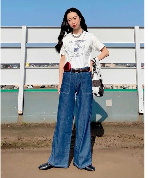 Lee（リー）の「【Lee】プリントＴ 半袖 Tシャツ（Tシャツ/カットソー・レディース・ホワイト・S/M/L/XL）」の2枚目の写真