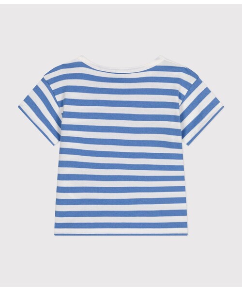 PETIT BATEAU（プチバトー）の「コットン半袖Ｔシャツ（Tシャツ/カットソー・キッズ・ホワイト×ブルー・12MONTH/24MONTH/18MONTH/36MONTH）」の2枚目の写真