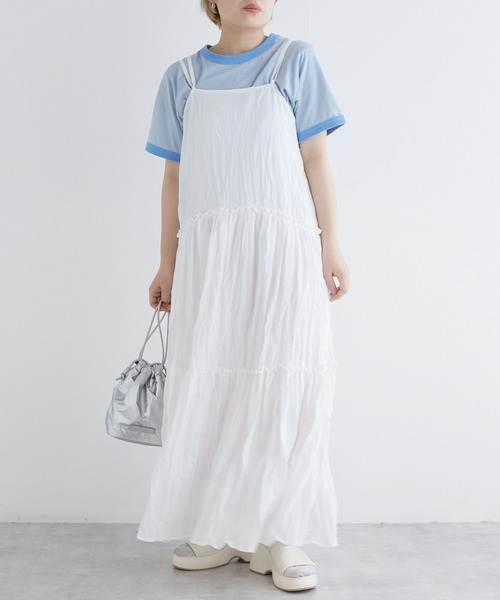 w closet（ダブルクローゼット）の「しわ加工キャミワンピース