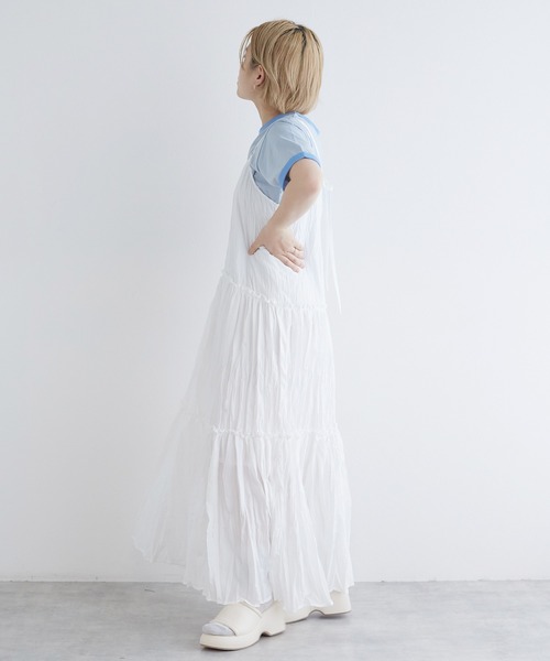 w closet（ダブルクローゼット）の「しわ加工キャミワンピース