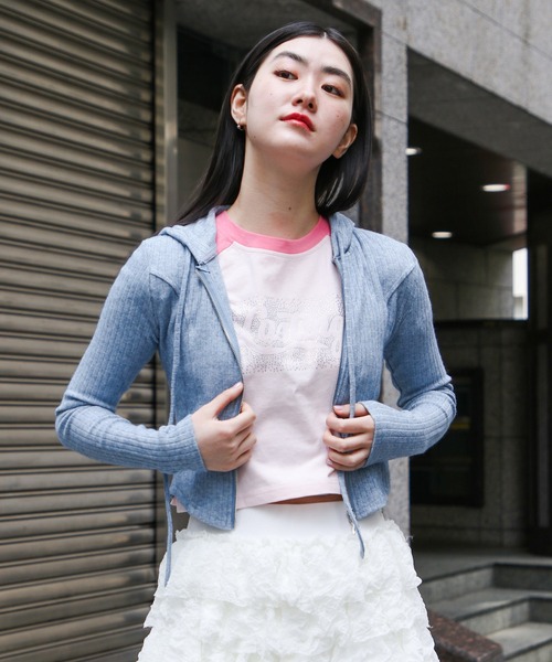 3.3 Field Trip （3.3フィールドトリップ）の「3.3 Field Trip／ニットフードZIP  2118445（Tシャツ/カットソー・レディース・グレー/アイボリー/ブルー・FREE）」の13枚目の写真