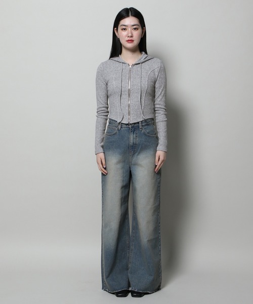 3.3 Field Trip （3.3フィールドトリップ）の「3.3 Field Trip／ニットフードZIP  2118445（Tシャツ/カットソー・レディース・グレー/アイボリー/ブルー・FREE）」の18枚目の写真