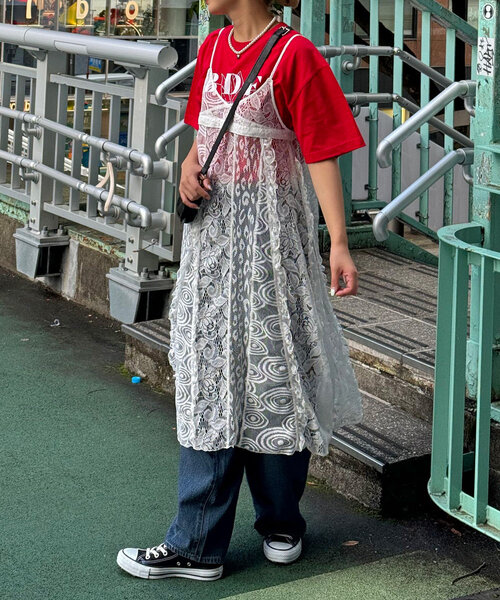 CIAOPANIC（チャオパニック）の「パッチワークレースキャミワンピース（ワンピース・レディース・ホワイト/ブラック・ONE SIZE）」の19枚目の写真