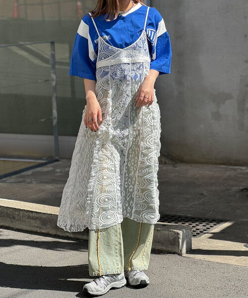 CIAOPANIC（チャオパニック）の「パッチワークレースキャミワンピース（ワンピース・レディース・ホワイト/ブラック・ONE SIZE）」の11枚目の写真