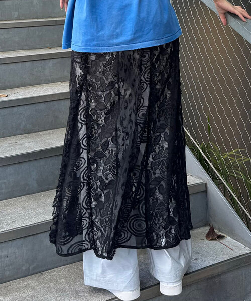 CIAOPANIC（チャオパニック）の「パッチワークレースキャミワンピース（ワンピース・レディース・ホワイト/ブラック・ONE SIZE）」の16枚目の写真