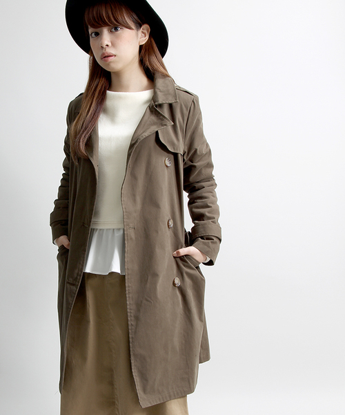 WEGO（ウィゴー）の「WEGO/トレンチコート（トレンチコート・レディース・ベージュ/カーキ・FREE）」の2枚目の写真