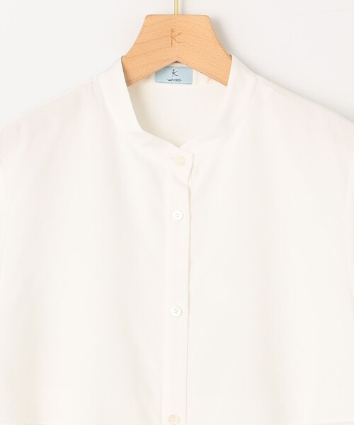 組曲（クミキョク）の「ナイロンレーヨン ティアード半袖ブラウス（シャツ/ブラウス・レディース・アイボリー系/ブルー系1/アイボリー系1・3/2）」の22枚目の写真