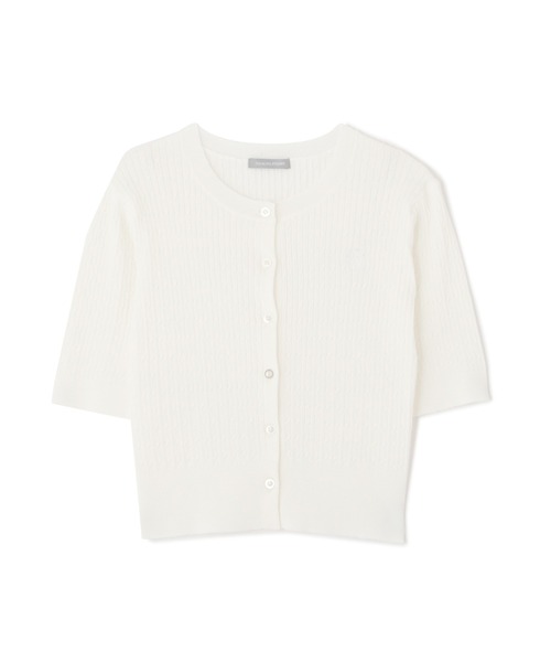 JILL by JILL STUART（ジルバイジルスチュアート）の「◇ミニケーブルリブカーデ（カーディガン/ボレロ・レディース・ホワイト系その他2/ホワイト/レッド/ネイビー・FREE）」の5枚目の写真