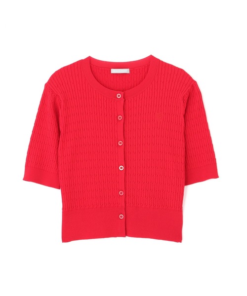 JILL by JILL STUART（ジルバイジルスチュアート）の「◇ミニケーブルリブカーデ（カーディガン/ボレロ・レディース・ホワイト系その他2/ホワイト/レッド/ネイビー・FREE）」の7枚目の写真