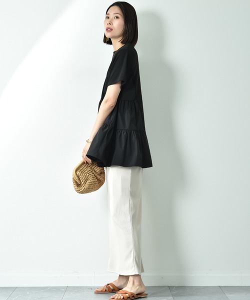 INTERPLANET（インタープラネット）の「ＮＥＷリブカットナロースカート（スカート・レディース・チャコールグレー/ブラック/アイボリー・FREE）」の7枚目の写真