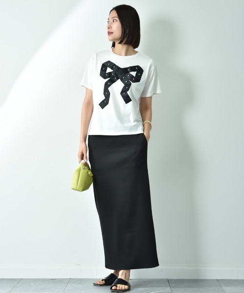 INTERPLANET（インタープラネット）の「ＮＥＷリブカットナロースカート（スカート・レディース・チャコールグレー/ブラック/アイボリー・FREE）」の9枚目の写真