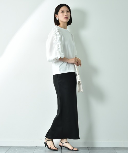 INTERPLANET（インタープラネット）の「ＮＥＷリブカットナロースカート（スカート・レディース・チャコールグレー/ブラック/アイボリー・FREE）」の14枚目の写真