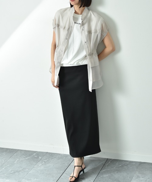 INTERPLANET（インタープラネット）の「ＮＥＷリブカットナロースカート（スカート・レディース・チャコールグレー/ブラック/アイボリー・FREE）」の18枚目の写真