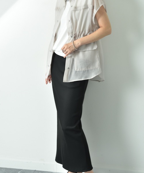 INTERPLANET（インタープラネット）の「ＮＥＷリブカットナロースカート（スカート・レディース・チャコールグレー/ブラック/アイボリー・FREE）」の19枚目の写真