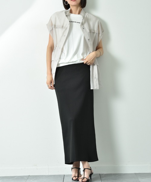 INTERPLANET（インタープラネット）の「ＮＥＷリブカットナロースカート（スカート・レディース・チャコールグレー/ブラック/アイボリー・FREE）」の16枚目の写真