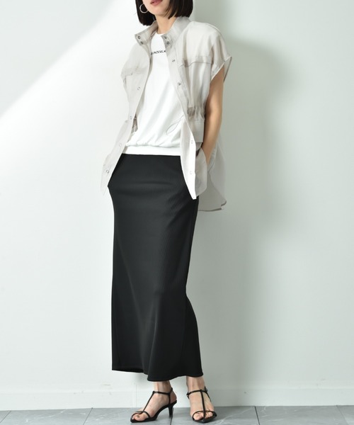 INTERPLANET（インタープラネット）の「ＮＥＷリブカットナロースカート（スカート・レディース・チャコールグレー/ブラック/アイボリー・FREE）」の17枚目の写真