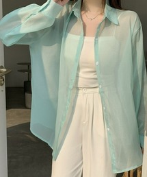 Ritomo De Ricco（リトモ・デ・リコ）の「光沢バックオープンシアーシャツ（シャツ/ブラウス）」