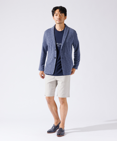 ABAHOUSE GRAY(アバハウスグレイ)の「【バーズアイ】ショールジャケット / サマージャケット(テーラードジャケット・メンズ・ライトグレー/ネイビー/ブルー/ライトベージュ・46/48/50)」の5枚目の写真