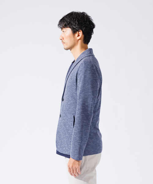 ABAHOUSE GRAY(アバハウスグレイ)の「【バーズアイ】ショールジャケット / サマージャケット(テーラードジャケット・メンズ・ライトグレー/ネイビー/ブルー/ライトベージュ・46/48/50)」の7枚目の写真