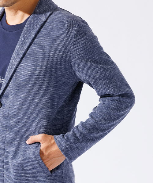 ABAHOUSE GRAY(アバハウスグレイ)の「【バーズアイ】ショールジャケット / サマージャケット(テーラードジャケット・メンズ・ライトグレー/ネイビー/ブルー/ライトベージュ・46/48/50)」の10枚目の写真