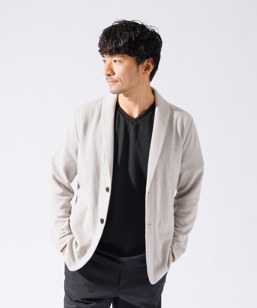 ABAHOUSE GRAY(アバハウスグレイ)の「【バーズアイ】ショールジャケット / サマージャケット(テーラードジャケット・メンズ・ライトグレー/ネイビー/ブルー/ライトベージュ・46/48/50)」の21枚目の写真