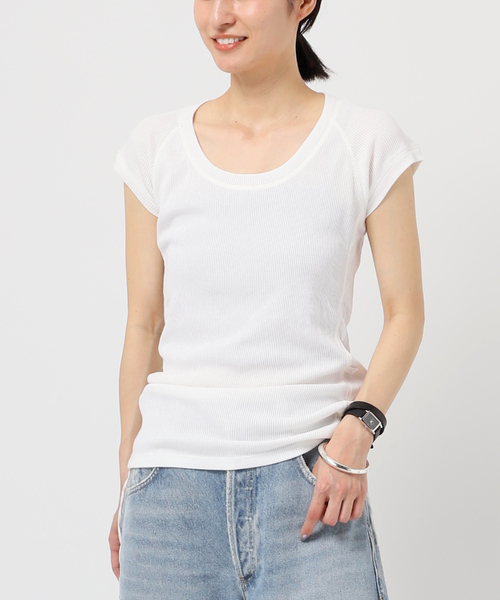 【LOW CLASSIC】LOW T-SHIRT Tシャツ 男女兼用 (2 col) LOW CLASSIC/ロウ・クラシック】U-NECK side string T-SHIRT（T