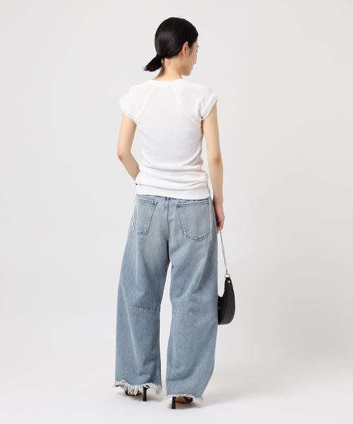 【LOW CLASSIC】LOW T-SHIRT Tシャツ 男女兼用 (2 col) LOW CLASSIC/ロウ・クラシック】U-NECK side string T-SHIRT（T