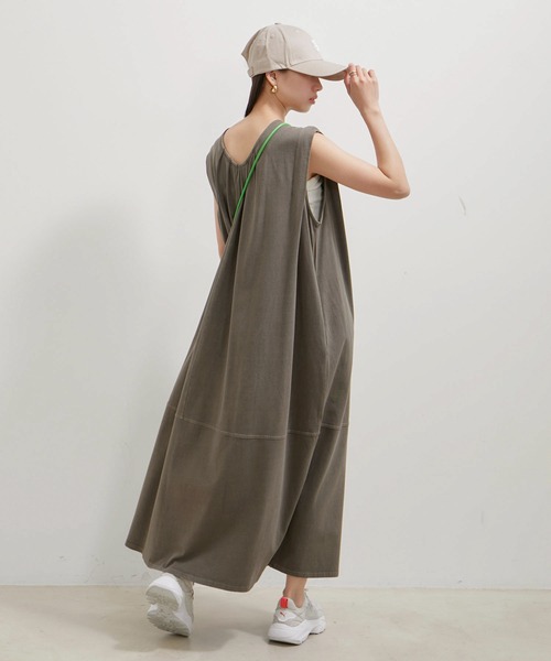 VIS（ビス）の「【洗える】ピグメント加工タックフレアワンピース（ワンピース・レディース・オレンジ系その他/ブラウン系その他/ブルー系その他4・FREE）」の8枚目の写真