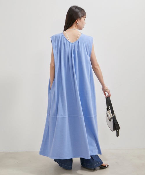 VIS（ビス）の「【洗える】ピグメント加工タックフレアワンピース（ワンピース・レディース・オレンジ系その他/ブラウン系その他/ブルー系その他4・FREE）」の19枚目の写真